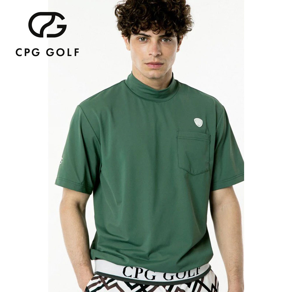 裾JQテープ付きモックネックSS　GREEN【CPG GOLF】