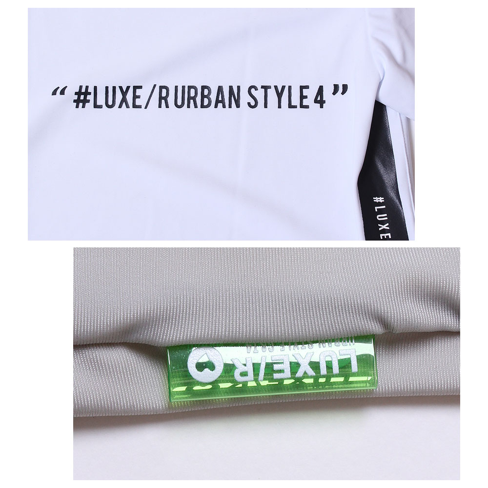 ナイロンストレッチバーティカル切替半袖モックネックカットソー【LUXE/R GOLF(ラグジュゴルフ)】
