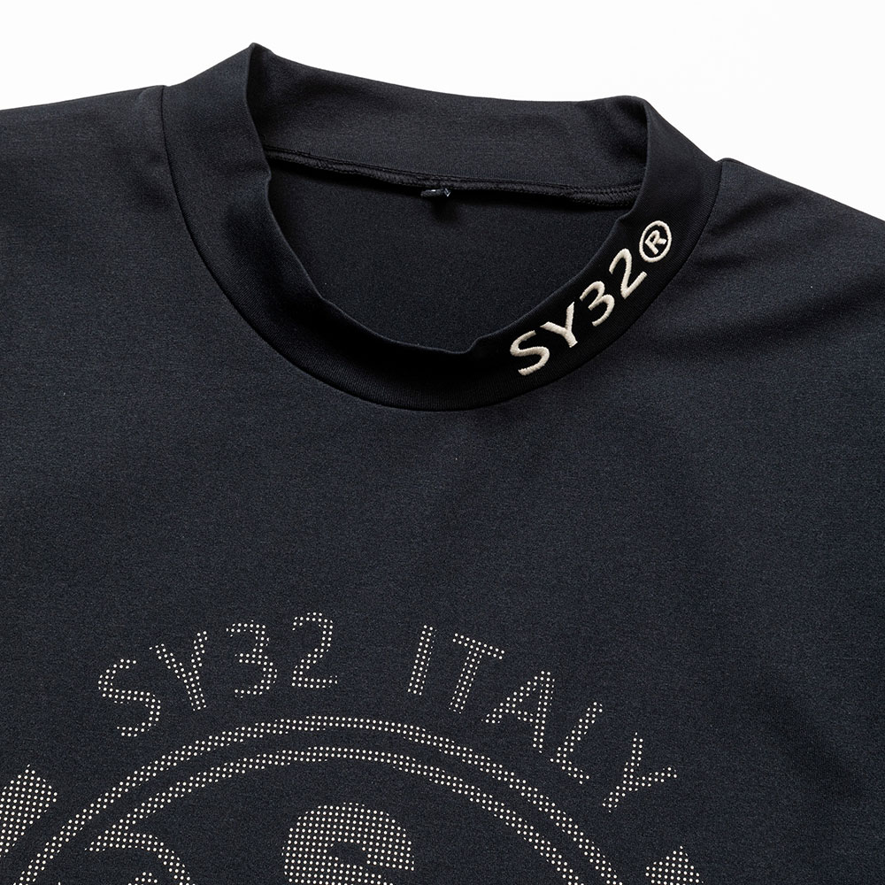 DOT PRINT EMB モックネックTシャツ【SY-32】