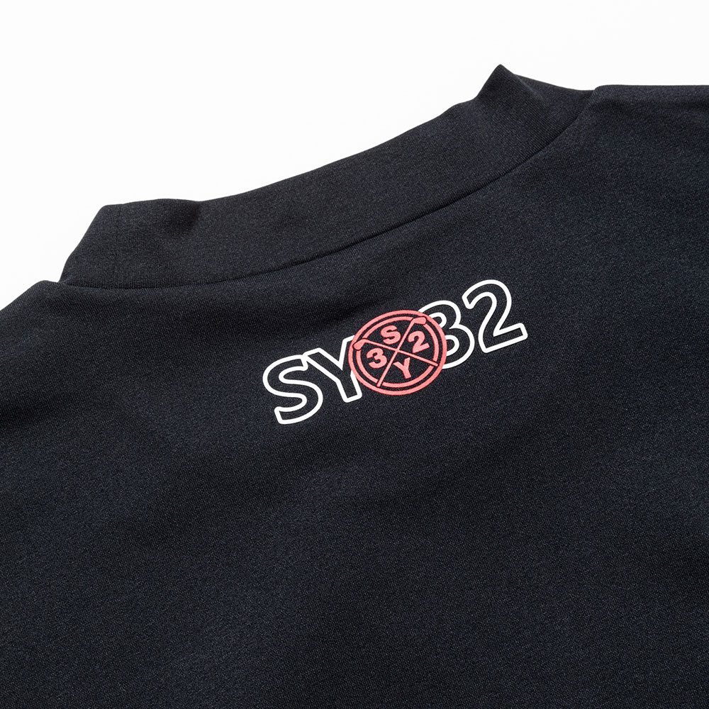 DOT PRINT EMB モックネックTシャツ【SY-32】
