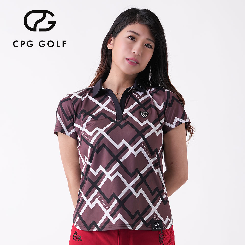 ジオメトリックプリントスキッパーSS BLACK【CPG GOLF】