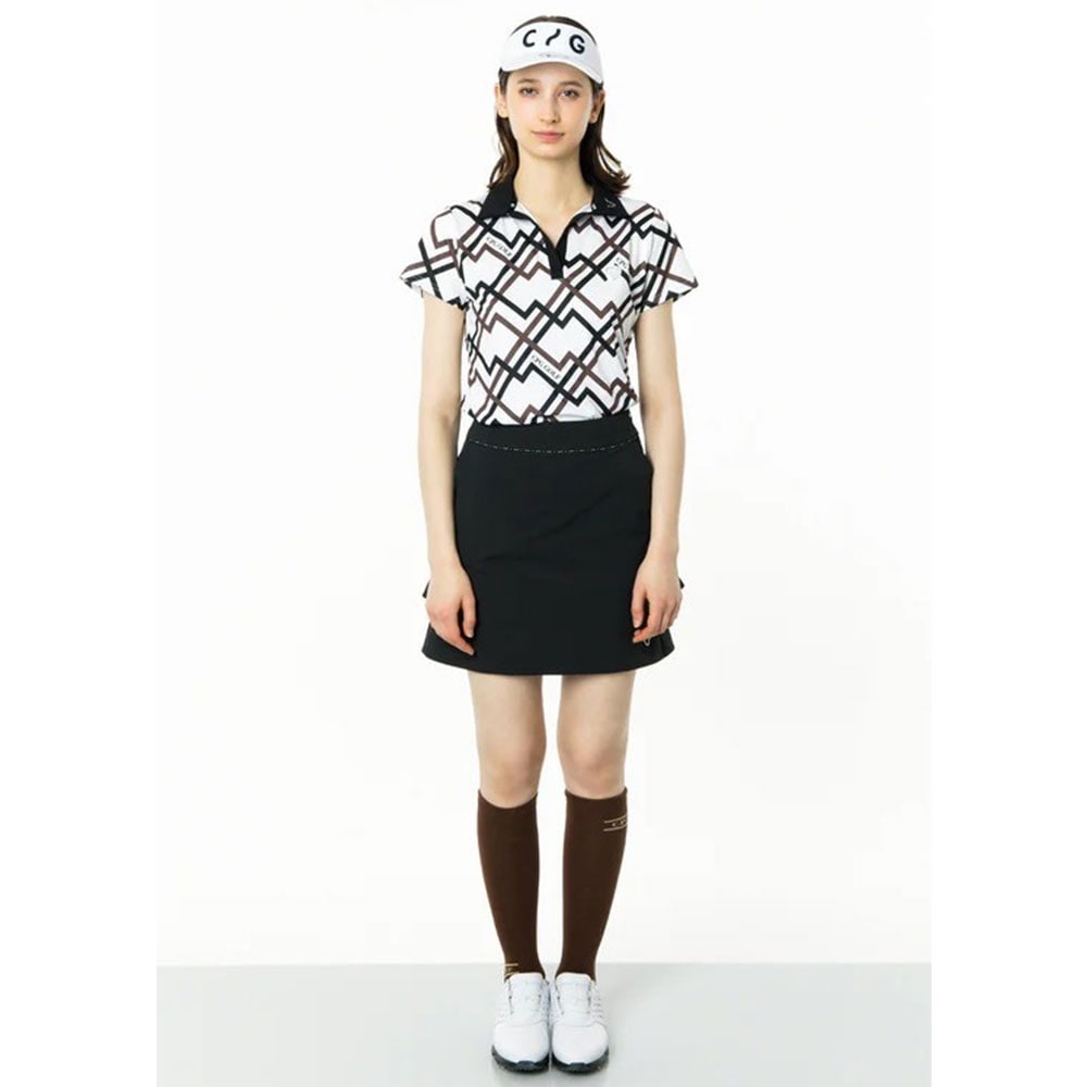 ジオメトリックプリントスキッパーSS WHITE【CPG GOLF】