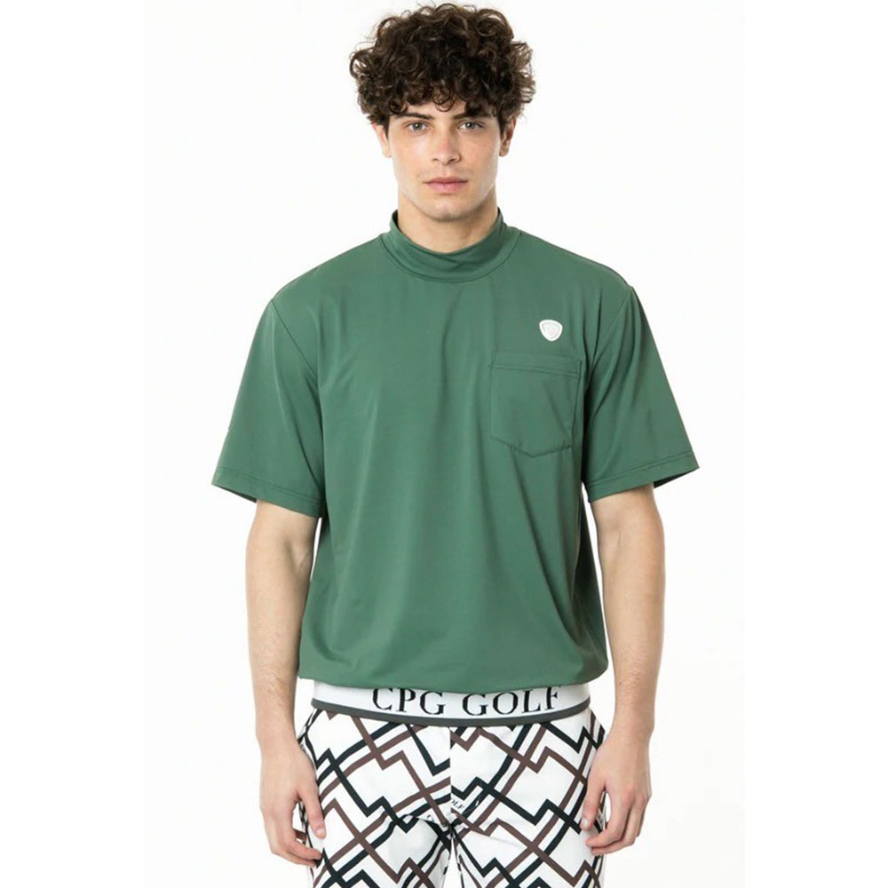 裾JQテープ付きモックネックSS GREEN【CPG GOLF】