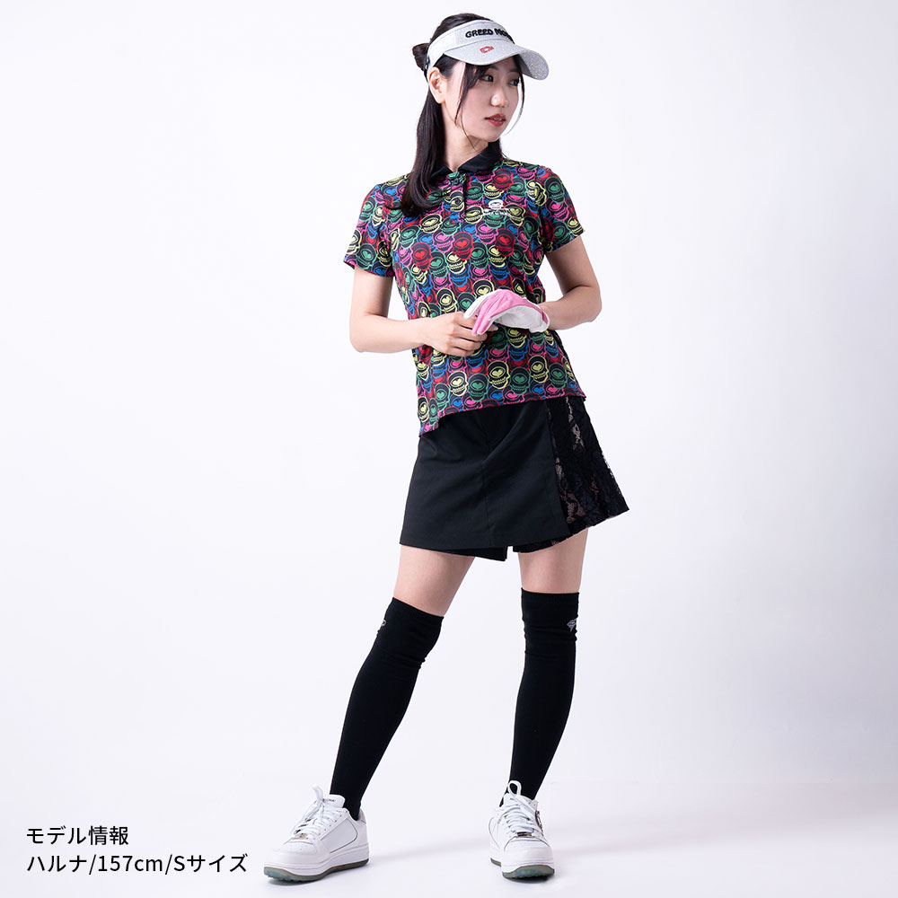 ATHERA Skull 総柄レインボーポロシャツ(Japan made)