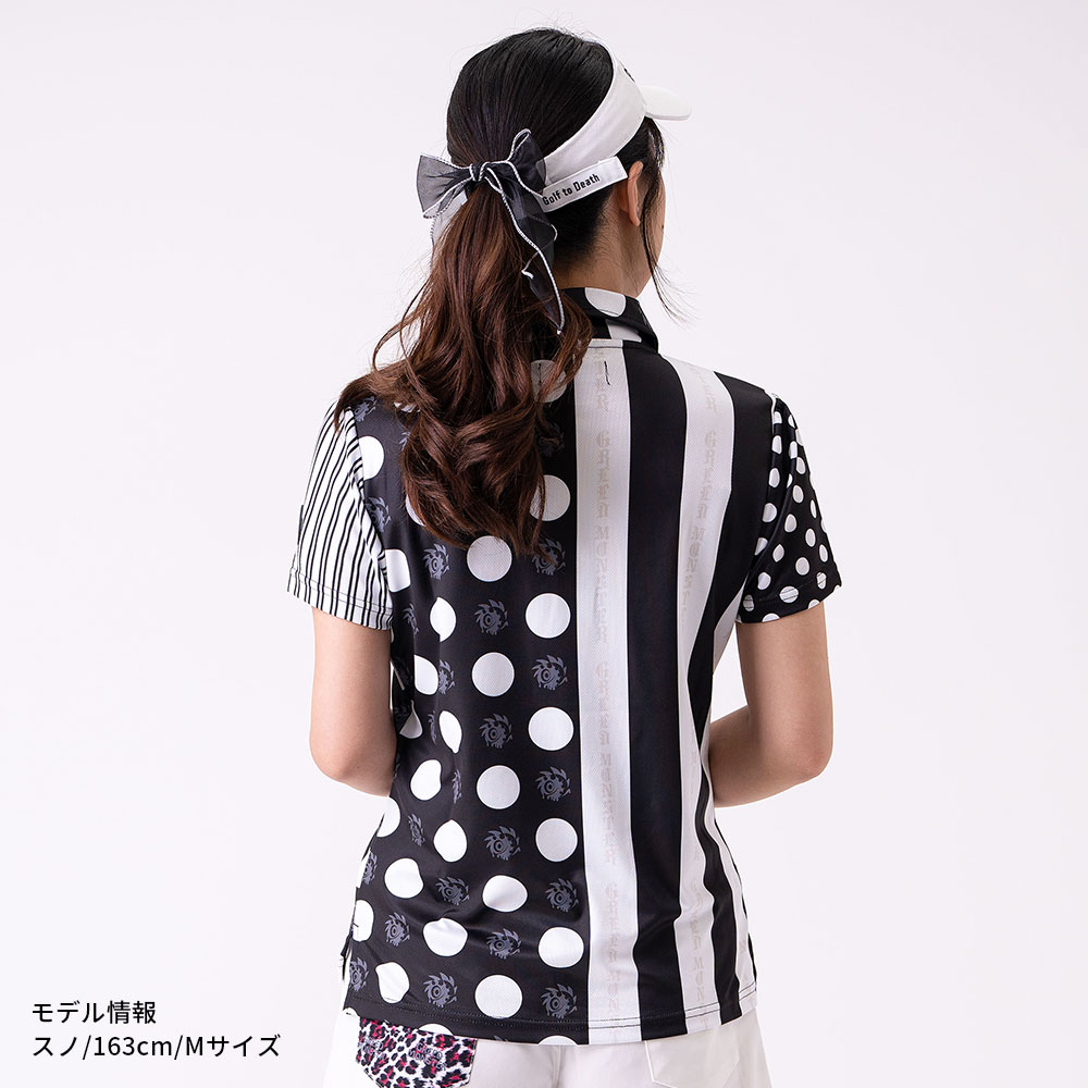 Stripe Dot GIRARI 切替ポロシャツ