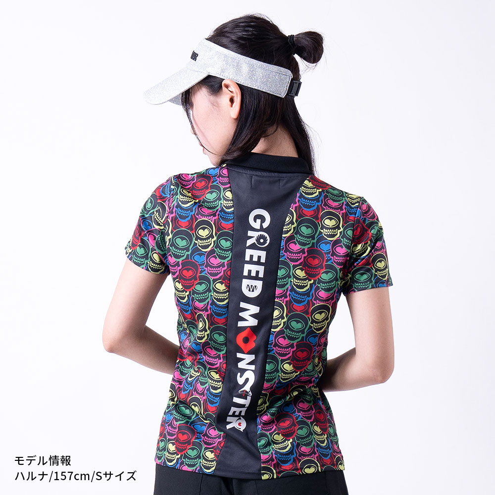 ATHERA Skull 総柄レインボーポロシャツ(Japan made)