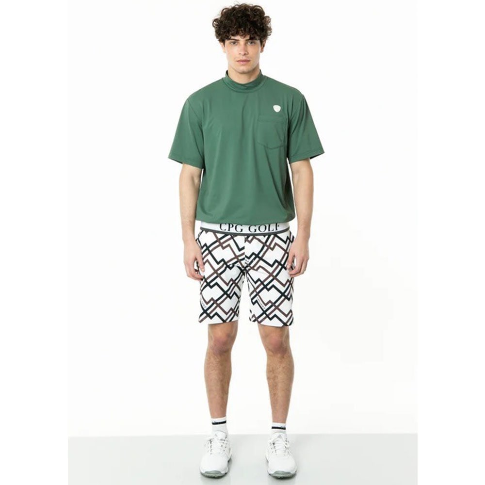 裾JQテープ付きモックネックSS GREEN【CPG GOLF】