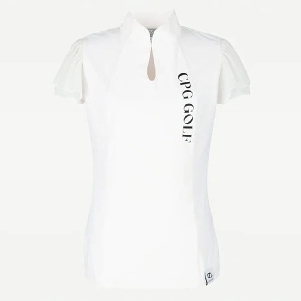 マオカラー袖シフォンSS WHITE【CPG GOLF】