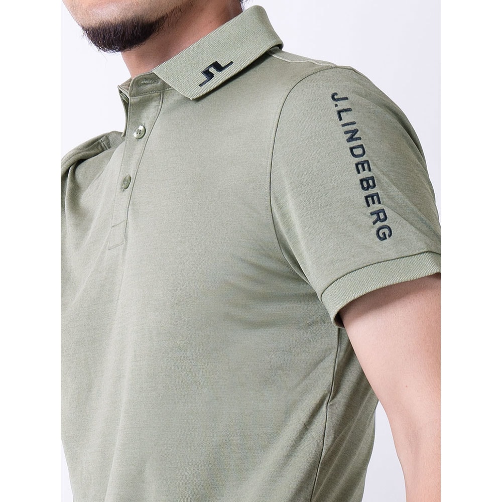 ロゴ刺繍ポロシャツ KHAKI【J.LINDEBERG】