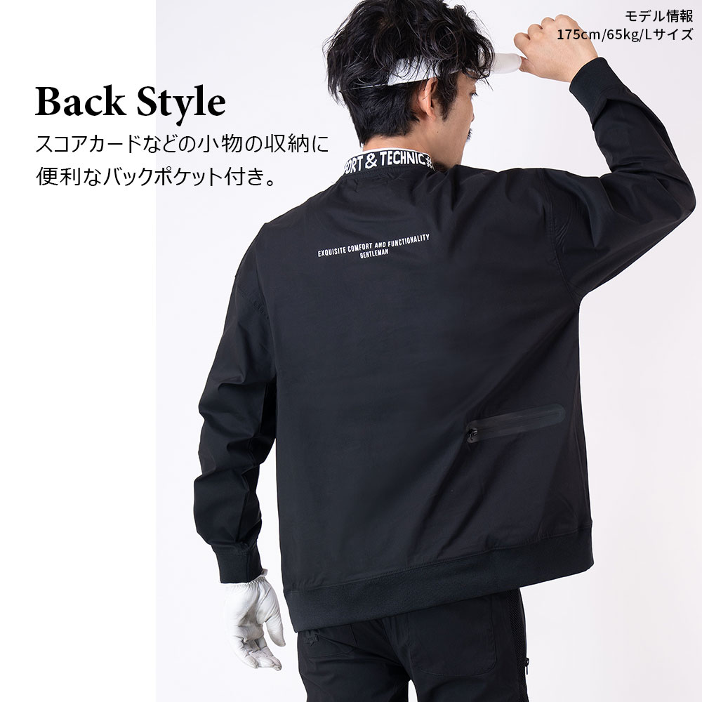 【MENS】LUXE/R GOLF ロゴリブストレッチ長袖プルオーバー