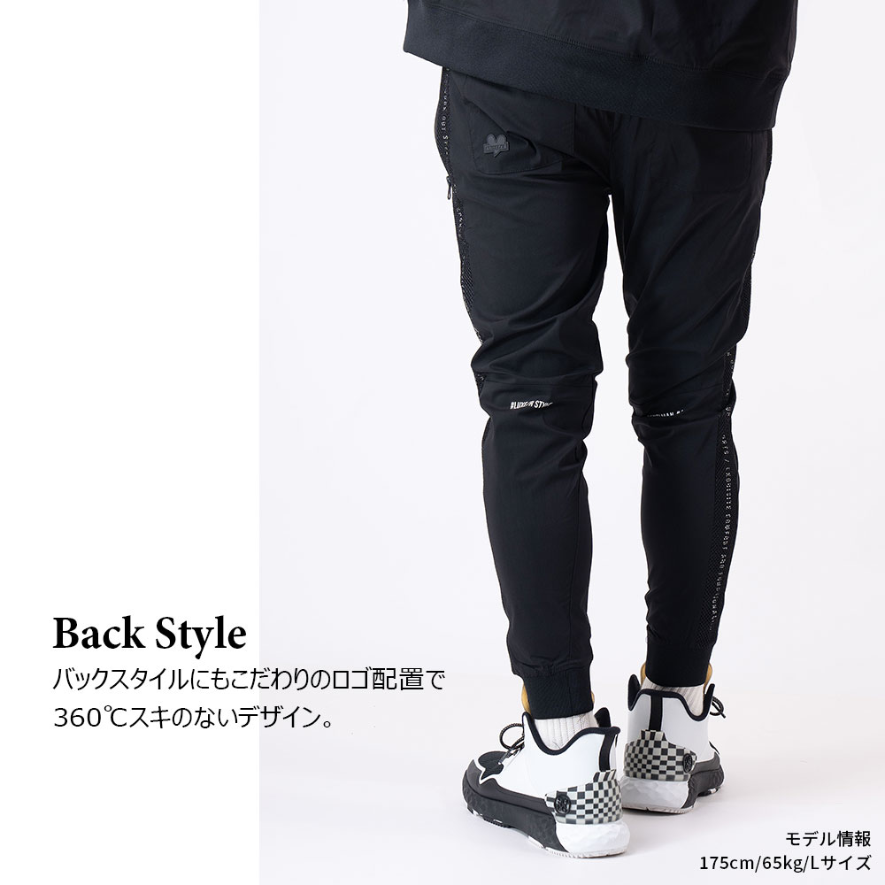 【MENS】LUXE/R GOLF 撥水加工メッシュサイドラインストレッチスリムパンツ