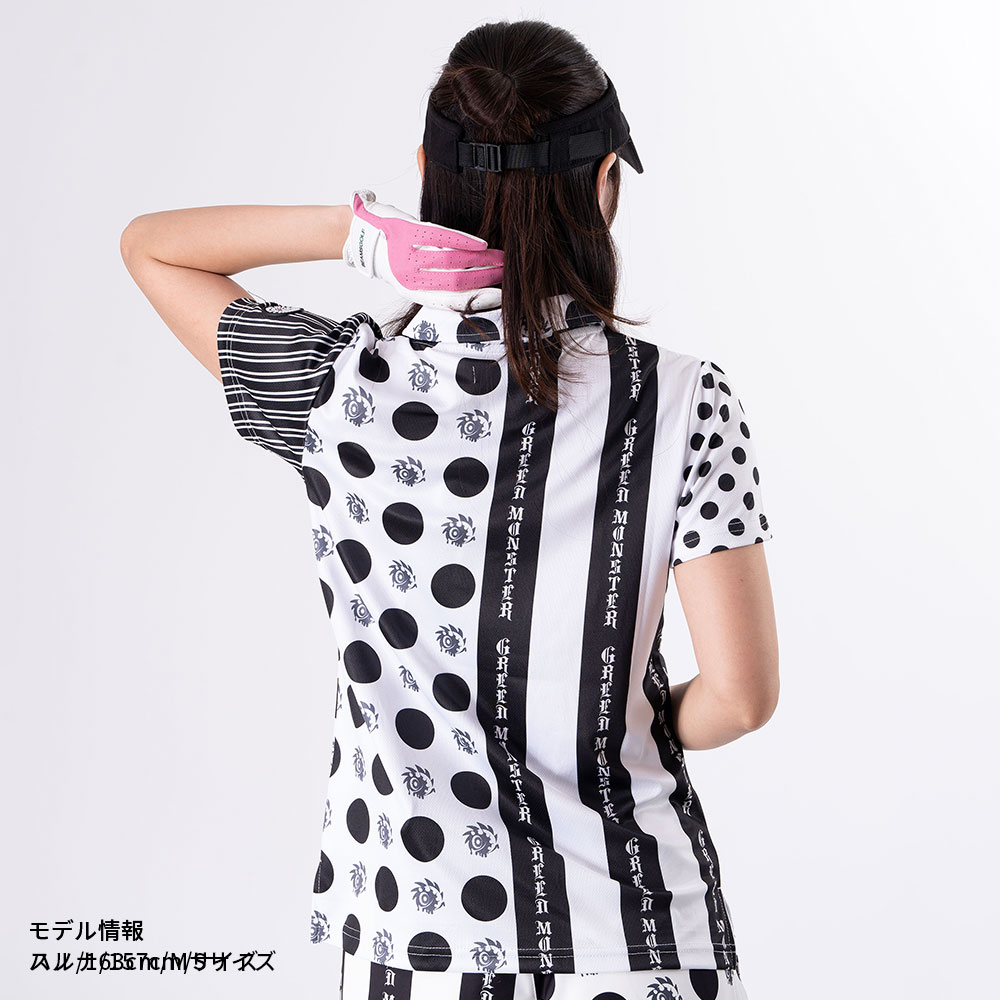 Stripe Dot GIRARI 切替ポロシャツ