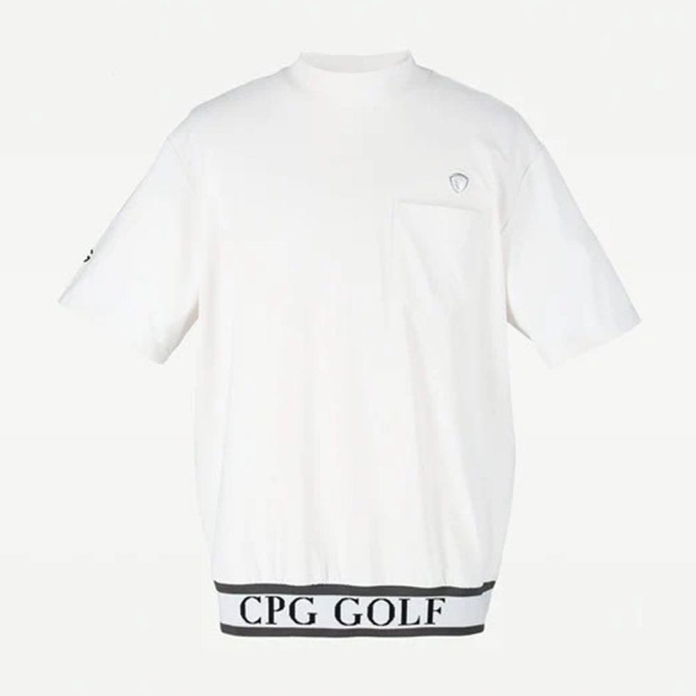 裾JQテープ付きモックネックSS WHITE【CPG GOLF】