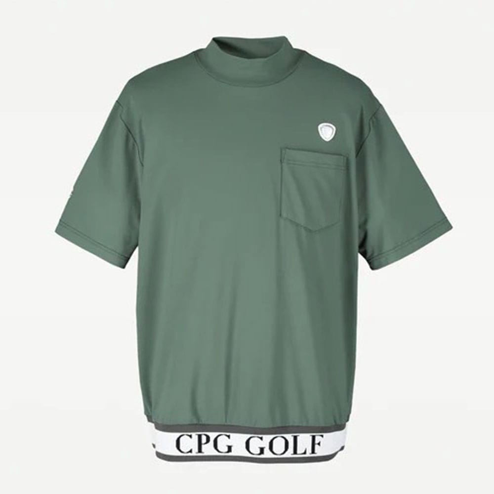 裾JQテープ付きモックネックSS GREEN【CPG GOLF】