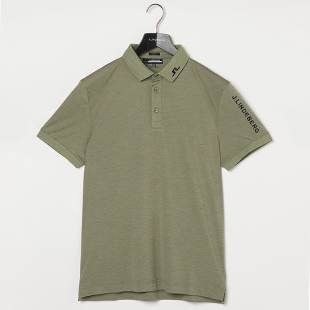 ロゴ刺繍ポロシャツ　KHAKI【J.LINDEBERG】