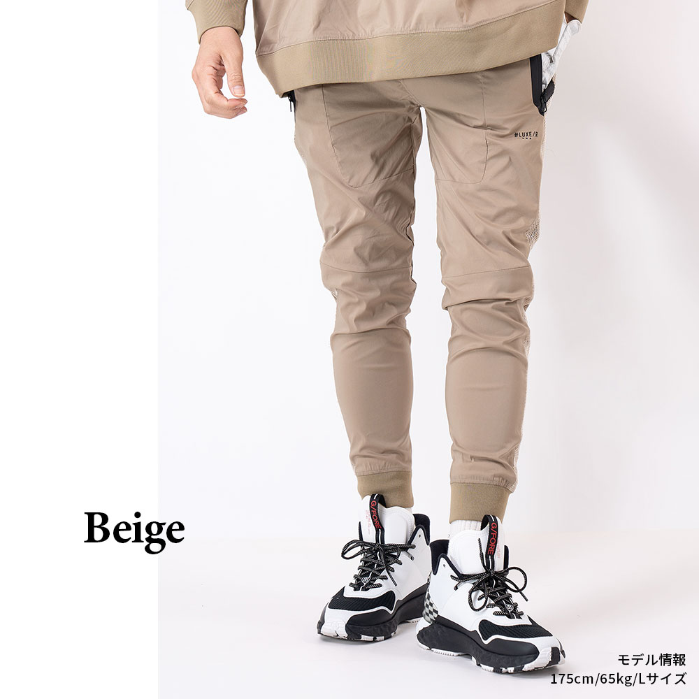 【MENS】LUXE/R GOLF 撥水加工メッシュサイドラインストレッチスリムパンツ