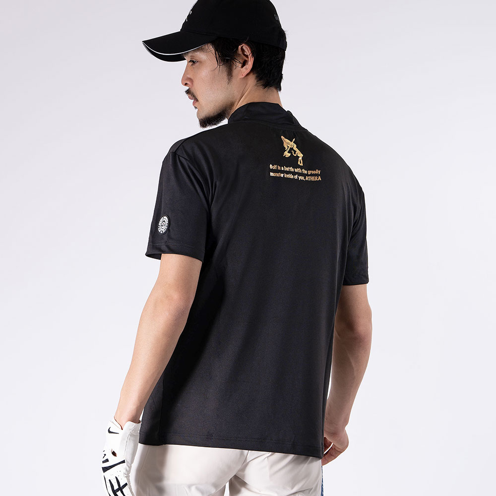 Bordering Logo モックネックTシャツ