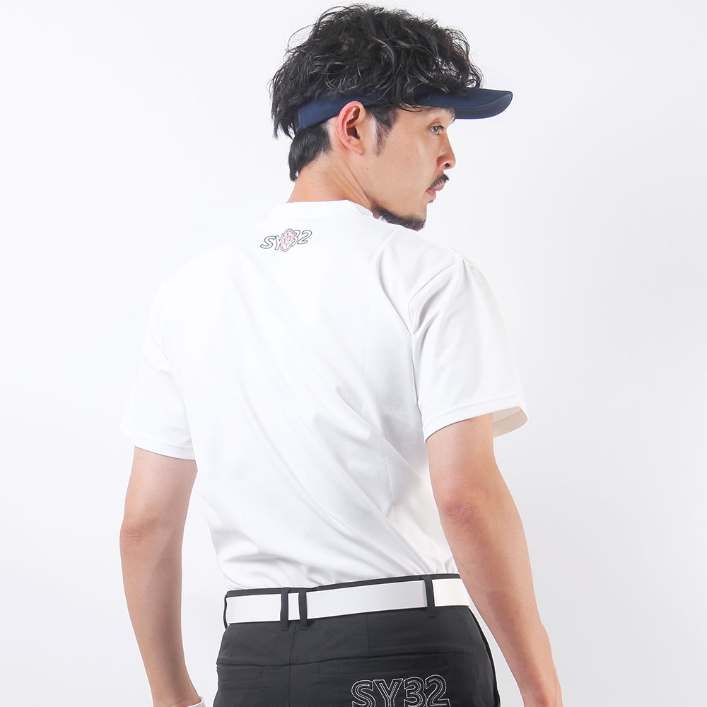 DOT PRINT EMB モックネックTシャツ【SY-32】