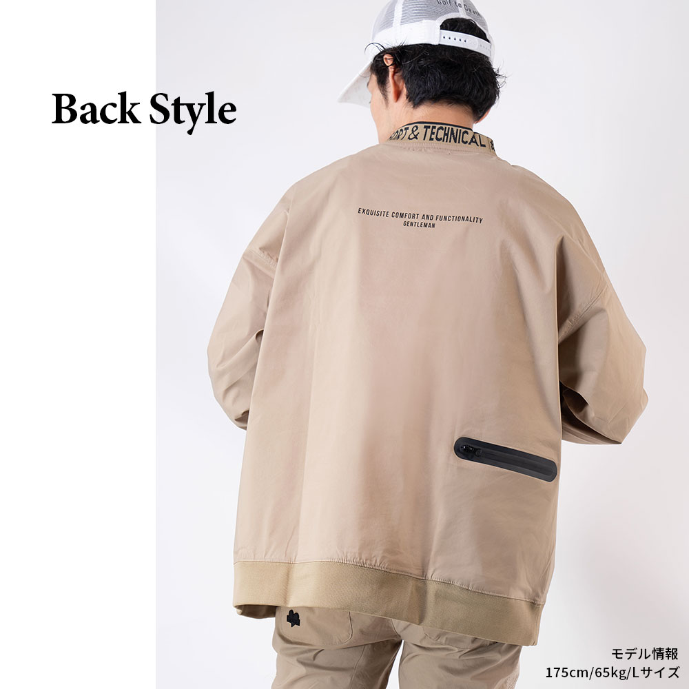 【MENS】LUXE/R GOLF ロゴリブストレッチ長袖プルオーバー