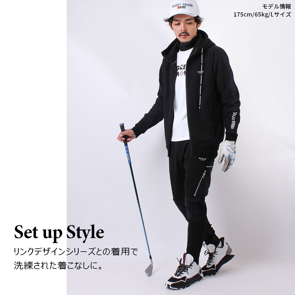 フリース×ナイロン切替フードジャケット【LUXE/R GOLF(ラグジュゴルフ)】