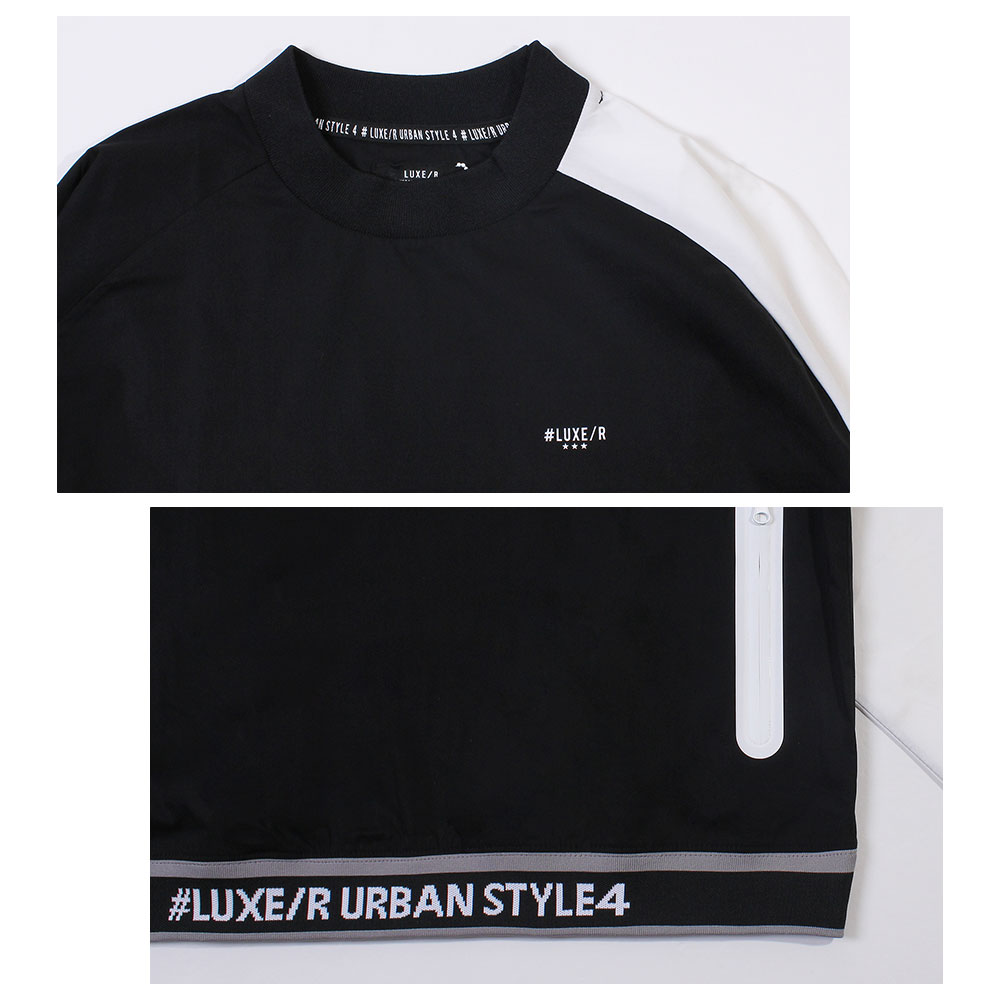 ストレッチナイロン長袖クルーネック【LUXE/R GOLF(ラグジュゴルフ)】